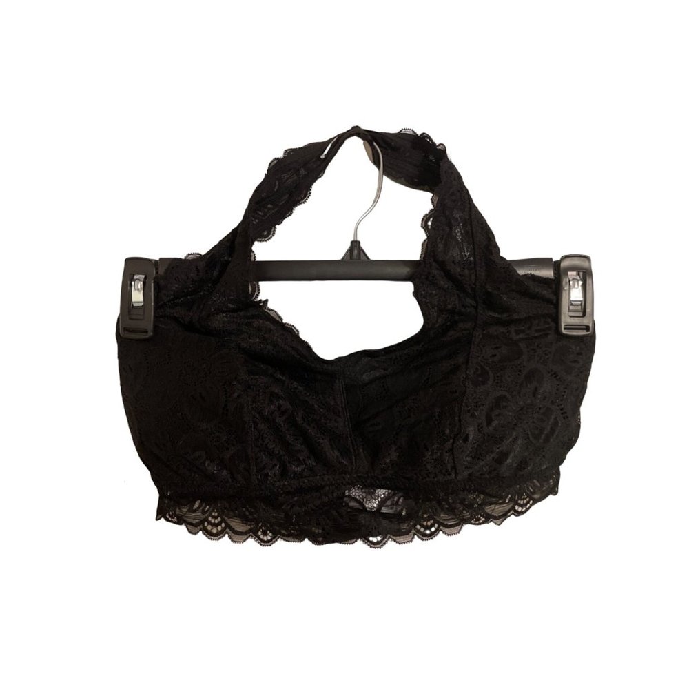 Blake & Co. Women's Black Lace Halter Bralette Large